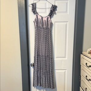 Pink and Navy Maxi Dress